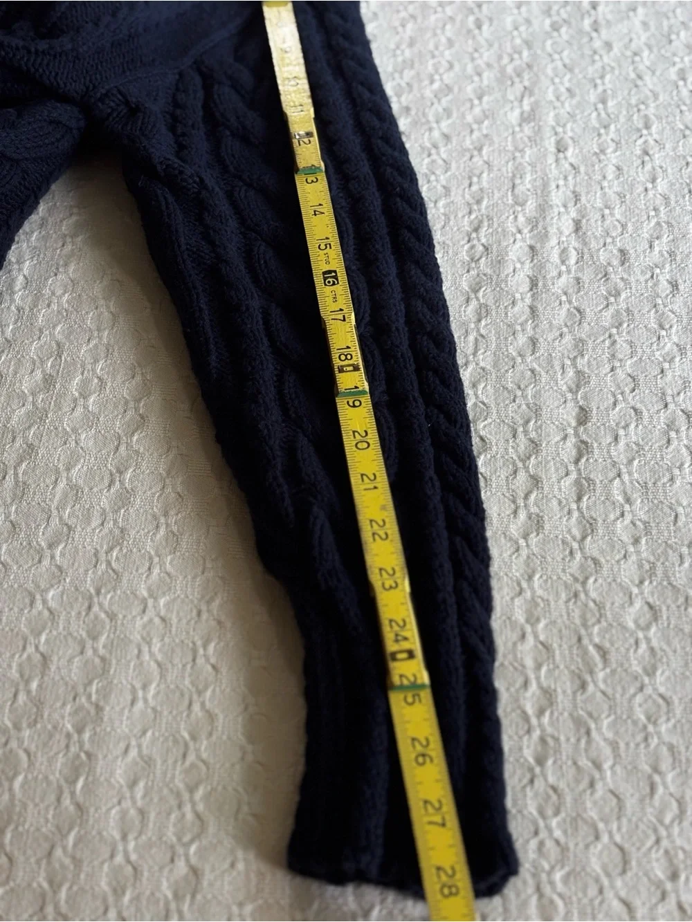 J. Crew Men's Deep Navy Cable Crewneck Sweater Cotton